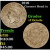 Image 1 : 1819 Coronet Head Large Cent 1c Grades vf details