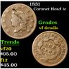 Image 1 : 1831 Coronet Head Large Cent 1c Grades vf details