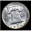 Image 3 : 1957-p Franklin Half Dollar 50c Grades Choice Unc