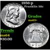 Image 1 : 1956-p Franklin Half Dollar 50c Grades Select+ Unc