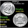 Image 1 : 1950-p Franklin Half Dollar 50c Grades Select Unc FBL
