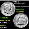 Image 1 : 1949-d Franklin Half Dollar 50c Grades Select Unc FBL