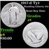 Image 1 : 1917-d Ty1 Standing Liberty Quarter 25c Grades g, good