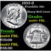 Image 1 : 1952-d Franklin Half Dollar 50c Grades Select Unc+ FBL