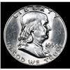 Image 2 : 1954-p Franklin Half Dollar 50c Grades Select Unc+ FBL