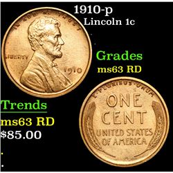 1910-p . . Lincoln Cent 1c Grades Select Unc RD