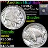 Image 1 : ***Auction Highlight*** 1930-p Buffalo Nickel 5c Graded GEM++ Unc By USCG (fc)