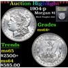 Image 1 : ***Auction Highlight*** 1904-p Morgan Dollar $1 Graded Choice+ Unc By USCG (fc)