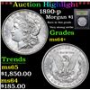 Image 1 : ***Auction Highlight*** 1890-p Morgan Dollar $1 Graded Choice+ Unc By USCG (fc)