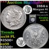 Image 1 : ***Auction Highlight*** 1884-s Morgan Dollar $1 Graded Choice AU/BU Slider PL By USCG (fc)