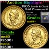 Image 1 : ***Auction Highlight*** 1905 Lewis & Clark Gold Commem Dollar 1 Graded Choice+ Unc By USCG (fc)