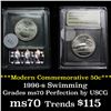 Image 1 : 1996-s Olympics Swimming Modern Commem Half Dollar 50c Graded ms70, Perfection By USCG