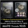 Image 1 : 1991-1995-p WWII Modern Commem Half Dollar 50c Graded ms70, Perfection By USCG