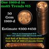 Image 1 : Full roll of 1969-d Lincoln Cents 1c Uncirculated Condition . .