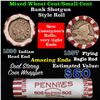 Image 1 : Mixed small cents 1c orig shotgun roll, 1857 Flying Eagle Cent, 1896 Indian Cent other end