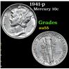 Image 1 : 1941-p Mercury Dime 10c Grades Choice AU