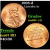 Image 1 : 1998-d Lincoln Cent 1c Grades GEM++ RD