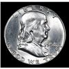 Image 2 : 1958-p Franklin Half Dollar 50c Grades Select Unc+ FBL