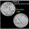 Image 1 : 1943-p Walking Liberty Half Dollar 50c Grades vf++