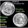 Image 1 : 1949-d Franklin Half Dollar 50c Grades Select Unc+ FBL