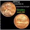 Image 1 : 1976-p Lincoln Cent 1c Grades GEM Unc RB