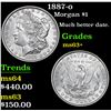 Image 1 : 1887-o Morgan Dollar $1 Grades Select+ Unc