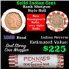 Image 1 : Mixed small cents 1c orig shotgun roll, 1858 Flying Eagle Cent, 1889 Indian Cent other end