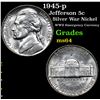 Image 1 : 1945-p Jefferson Nickel 5c Grades Choice Unc