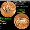 Image 1 : 1972-p Mint Error Lincoln Cent 1c Grades Select Unc RB