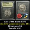 Image 1 : *Auction Highlight* 1991-d Mount Rushmore Moden Commen 50c 50c Graded ms70, Perfection By USCG (fc)
