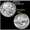 Image 1 : 1928-p Buffalo Nickel 5c Grades vf+