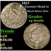 Image 1 : 1817 Coronet Head Large Cent 1c Grades vg details