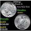 Image 1 : 1924-p Peace Dollar $1 Grades Choice+ Unc