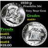 Image 1 : 1959-p Franklin Half Dollar 50c Grades Choice+ Unc