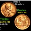 1952-s Lincoln Cent 1c Grades Gem+ Unc RD