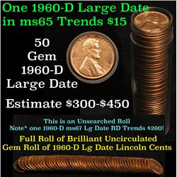 Full roll of 1960-d Lincoln Cents 1c Uncirculated Condition