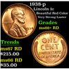 Image 1 : 1938-p Lincoln Cent 1c Grades GEM++ RD
