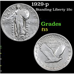 1929-p Standing Liberty Quarter 25c Grades f+