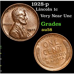 1928-p Lincoln Cent 1c Grades Choice AU/BU Slider