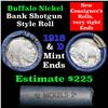 Image 1 : Buffalo Nickel Shotgun Roll in Old Bank Style Wrapper 1918 & d Mint Ends (fc)