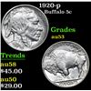 Image 1 : 1920-p Buffalo Nickel 5c Grades Select AU