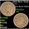 Image 1 : 1863 New York Civil War Token 1c Grades f+