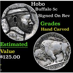Hobo Buffalo Nickel 5c Grades Hand Carved