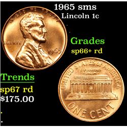 1965 sms Lincoln Cent 1c Grades GEM+ Unc