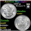 Image 1 : ***Auction Highlight*** 1897-p Morgan Dollar $1 Graded GEM++ Unc By USCG (fc)