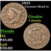 Image 1 : 1833 Coronet Head Large Cent 1c Grades f details
