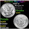 Image 1 : ***Auction Highlight*** 1887-o Morgan Dollar $1 Graded GEM Unc By USCG (fc)