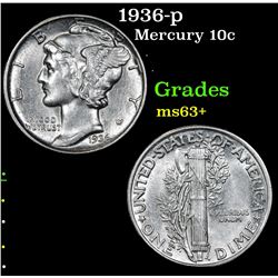 1936-p Mercury Dime 10c Grades Select+ Unc