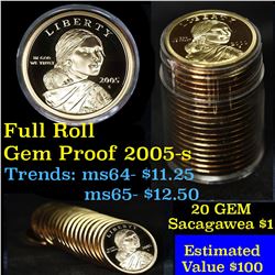 Proof 2004-s Sacagawea dollar roll $1, 20 pieces