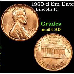 1960-d Sm Date Lincoln Cent 1c Grades Choice Unc RD